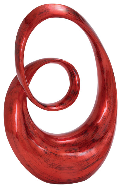 Contemporary Red Polystone Sculpture 50104