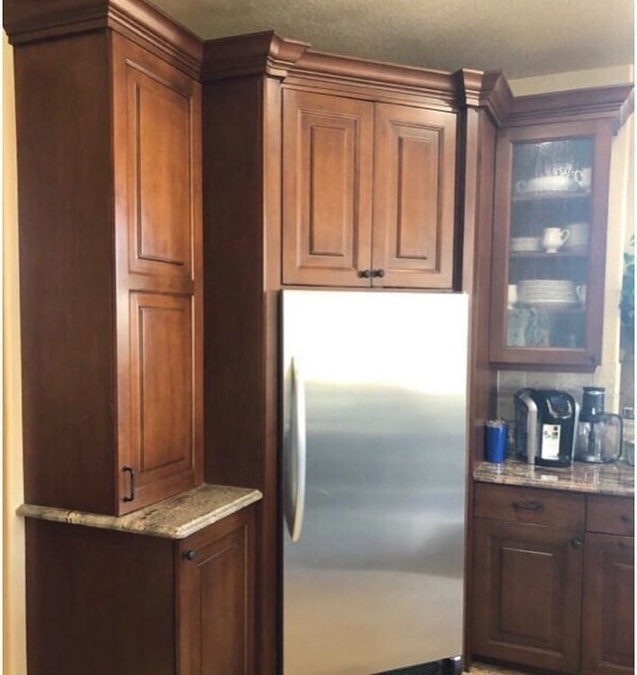 Mountain style kitchen photo in Denver