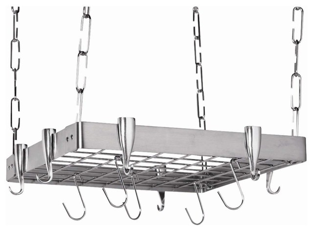 Stainless-Steel Hanging Pot Rack, Square