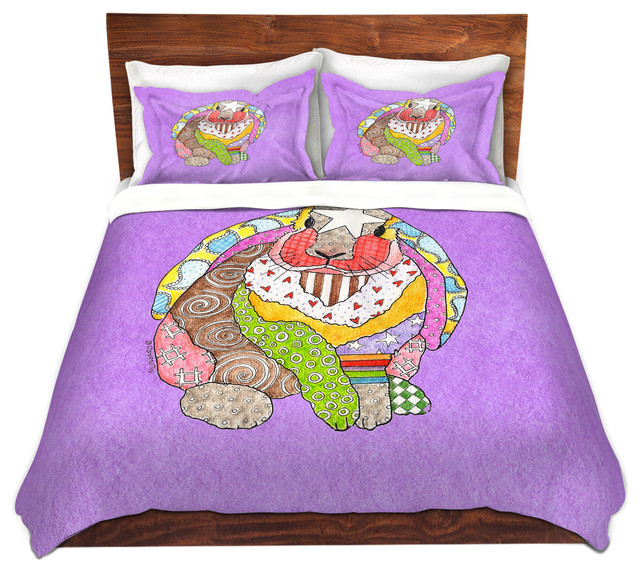 Bunny Violet Microfiber Duvet Cover Contemporary Duvet Covers