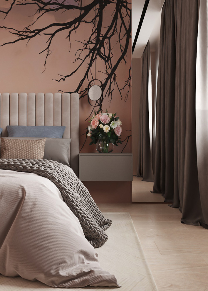 Спальня с авторскими обоями