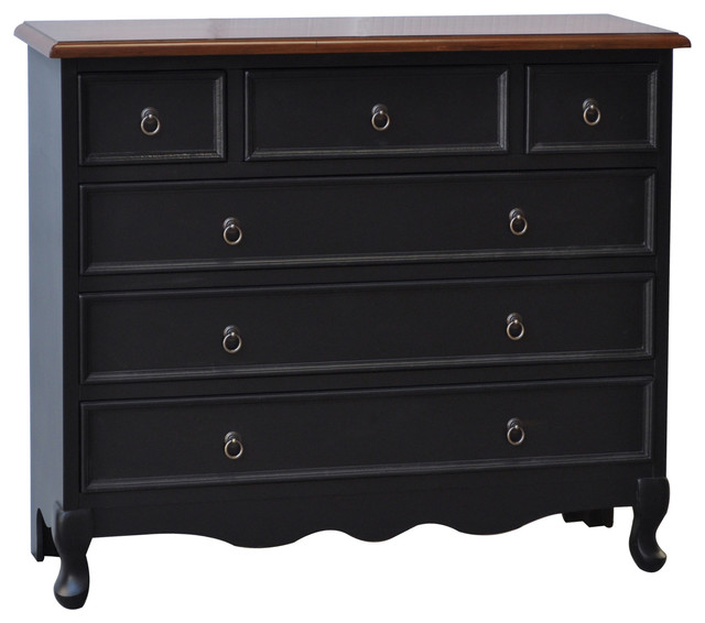 Bristol 6 Drawer Black Brown Chest Traditional Accent Chests And