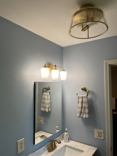 Bathroom with full tile shower