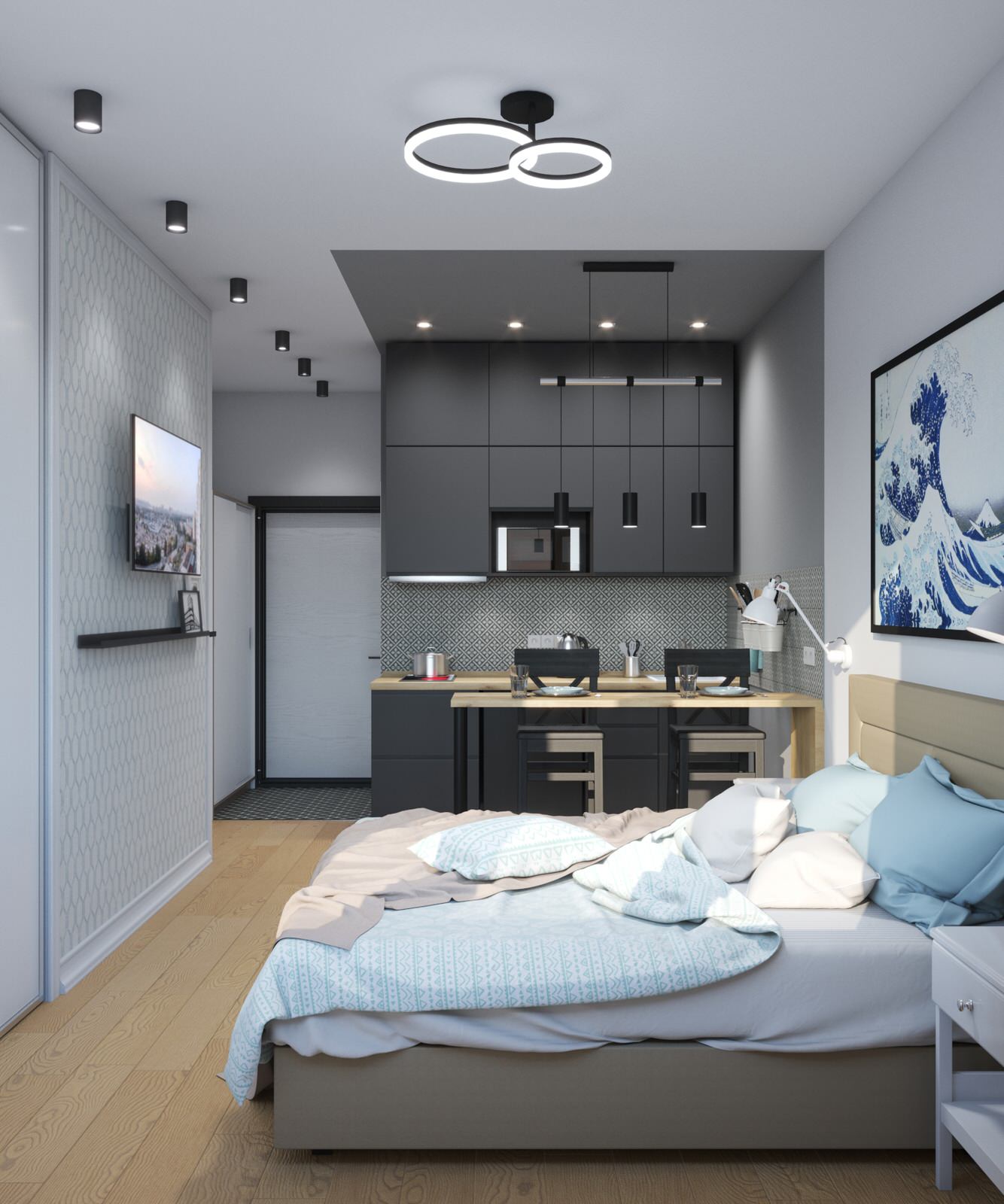 Черно-белый интерьер