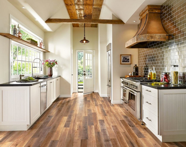 Kitchen Flooring Materials, How To Protect Laminate Flooring In Kitchen Cabinets