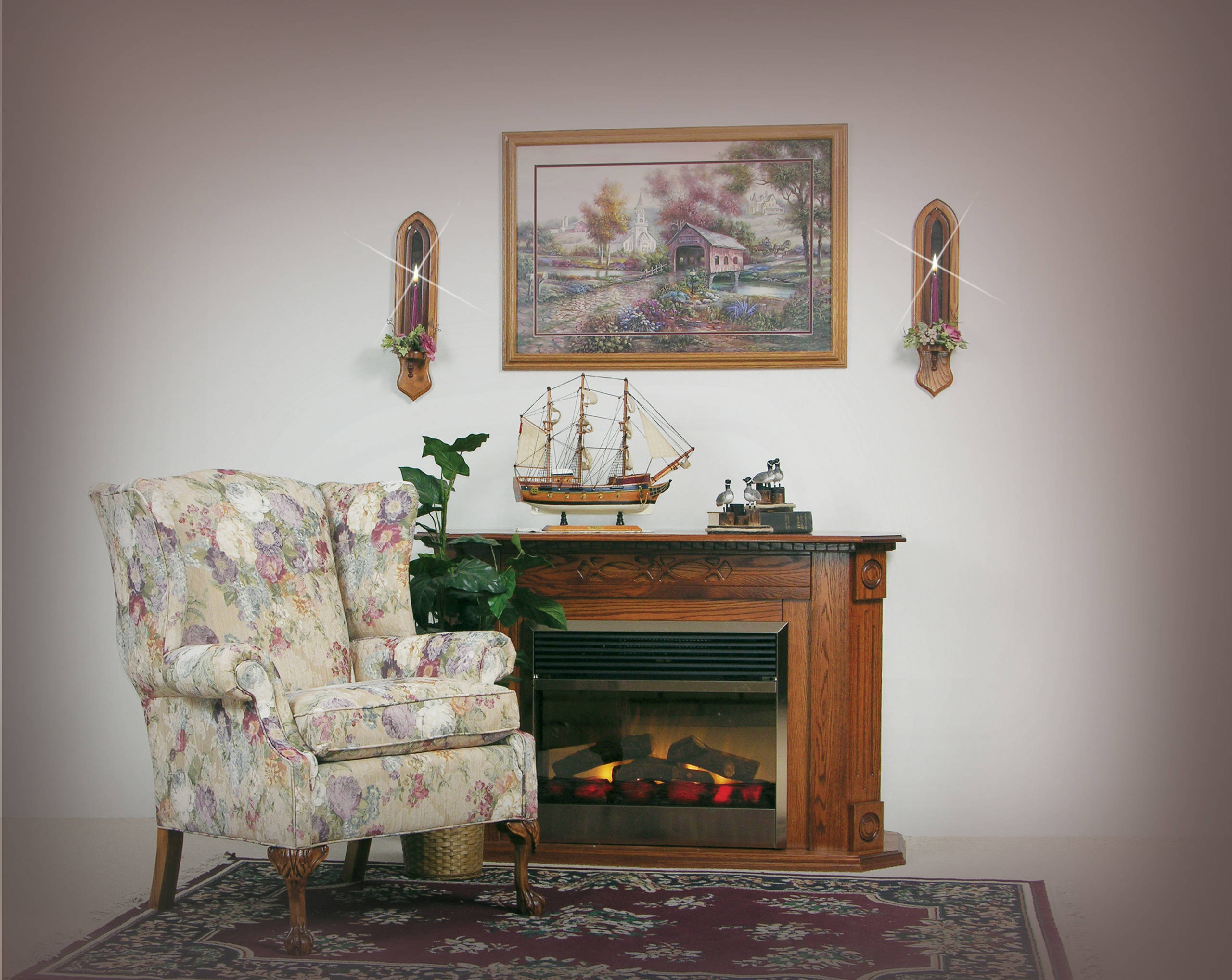 fireplace mantel