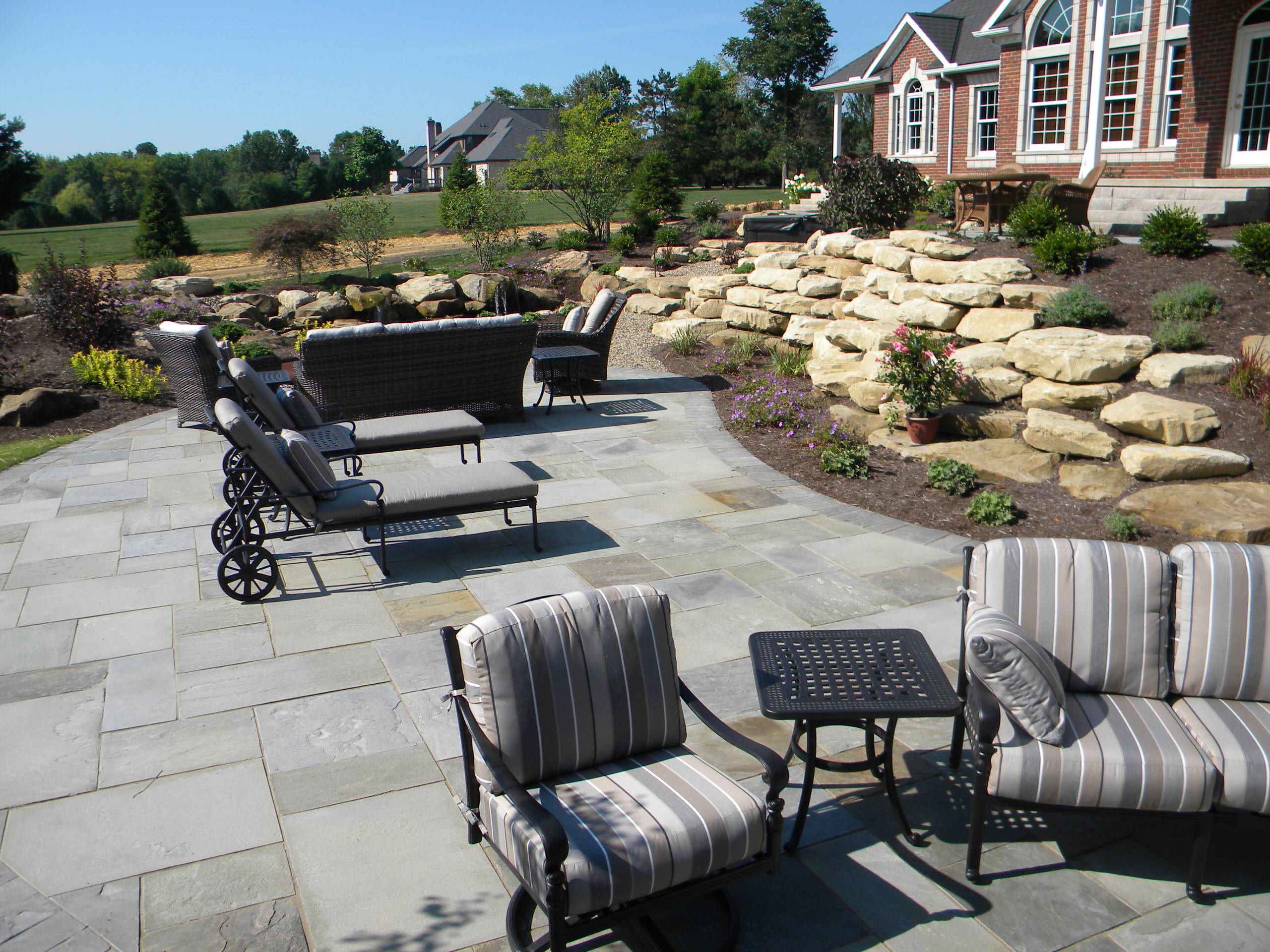 Fireplace and Bluestone Patio