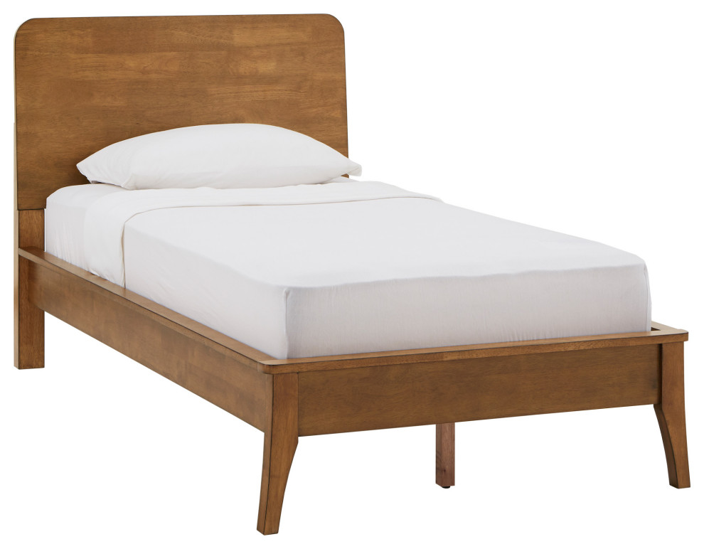 Cautlyn MidCentury Finish Wood Platform Bed Midcentury Platform