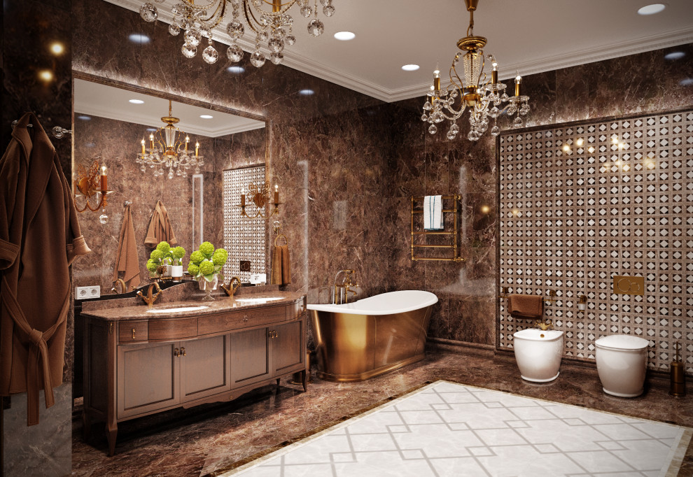 Визуализация ванной комнаты "Мокко"