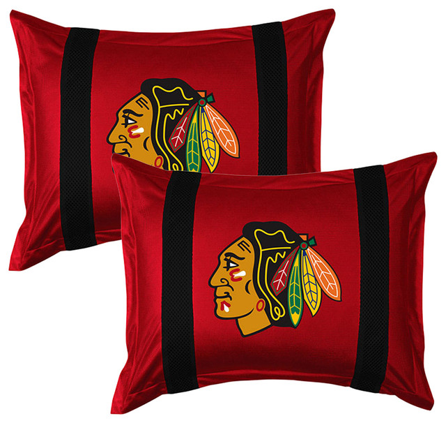 Nhl Chicago Blackhawks Pillow Shams Set Of 2 Contemporary