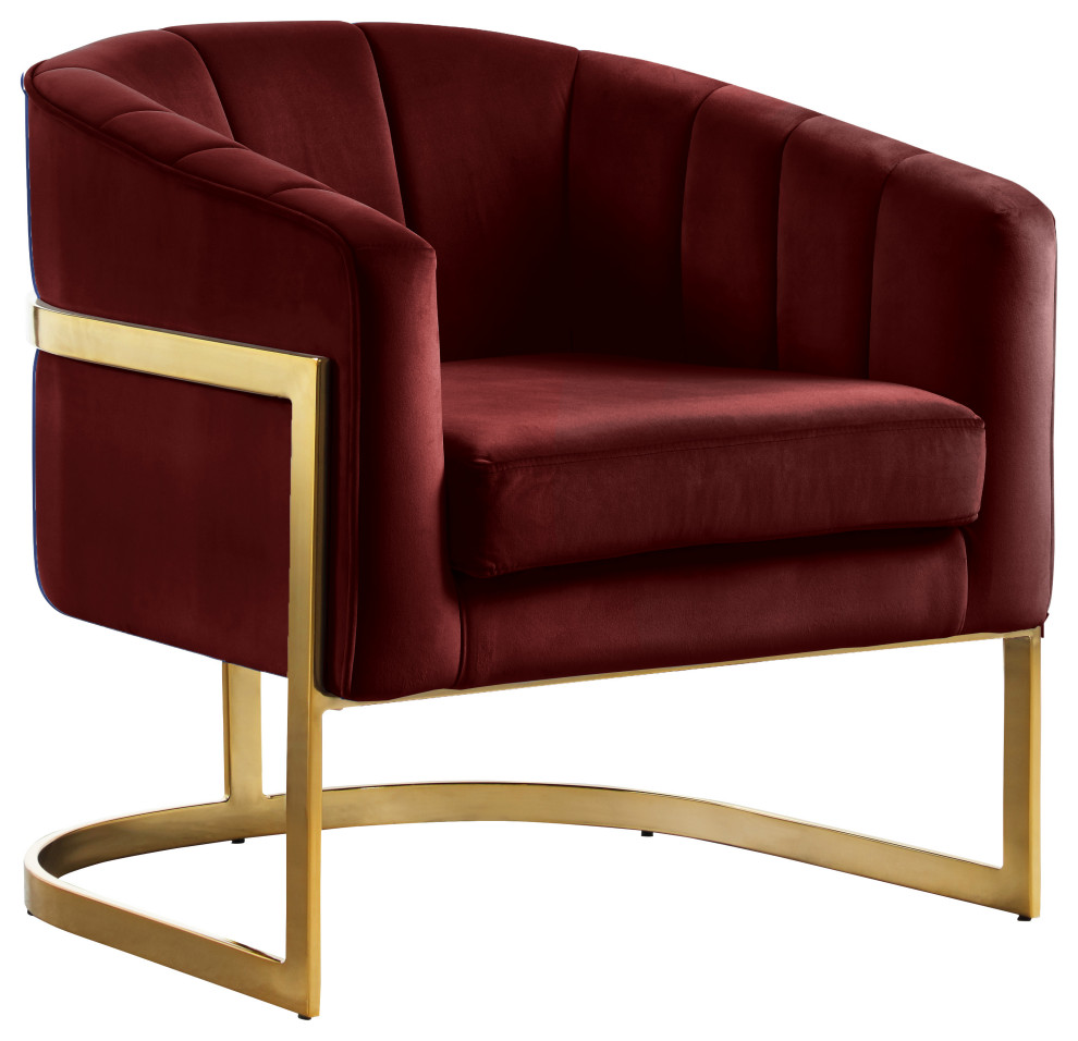 Carter Velvet Accent Chair Contemporary Armchairs And Accent Chairs By Meridian Furniture Houzz