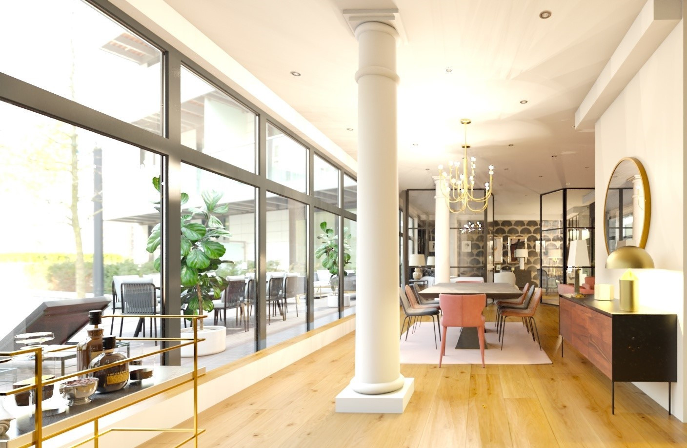 Loft 300 m² dans un immeuble d'affaires réhabilité.