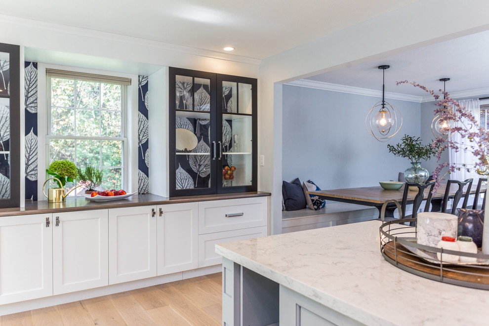 Inspiration for a transitional kitchen remodel in Manchester