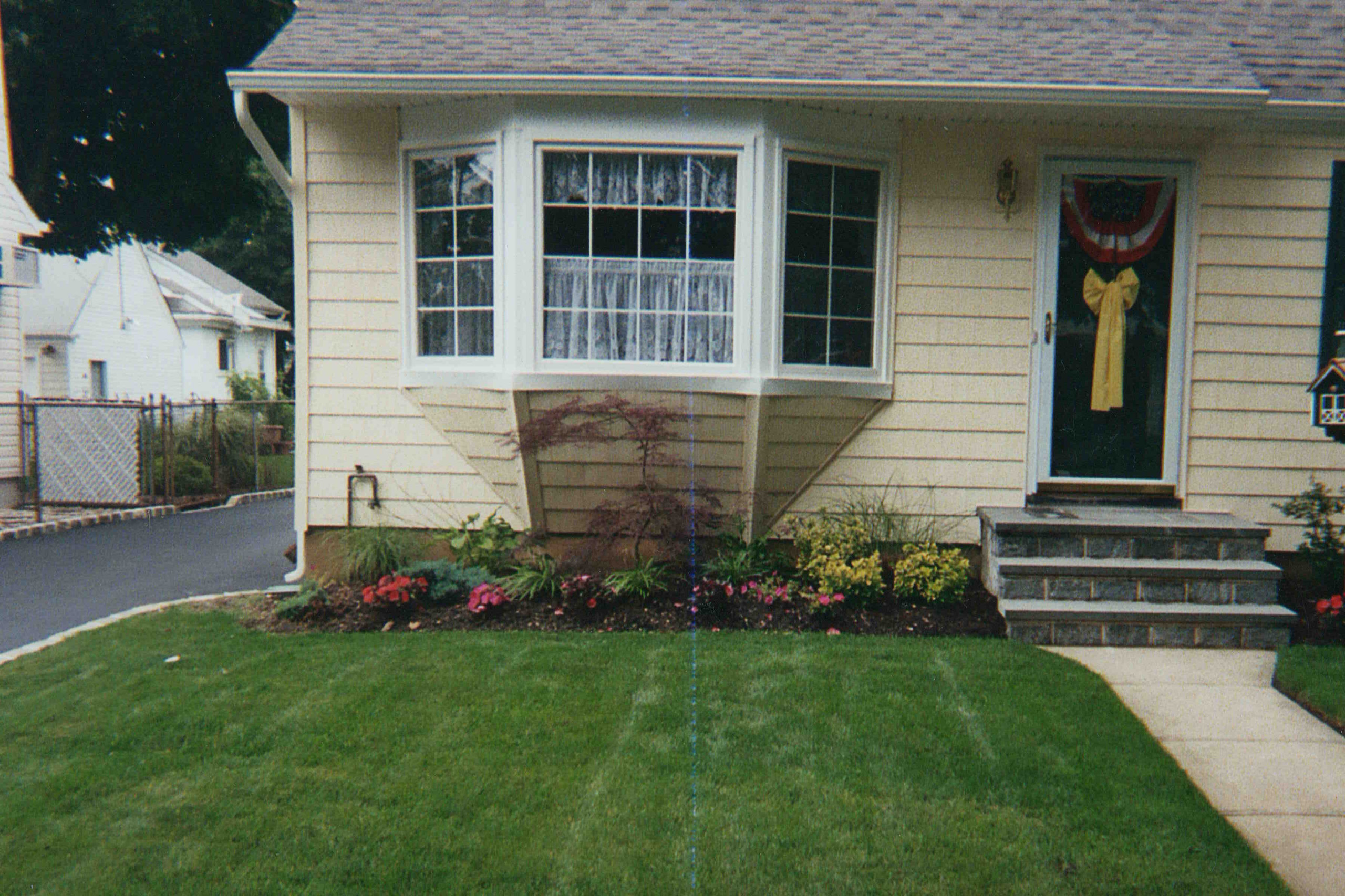 Foundation planting front yard landscape