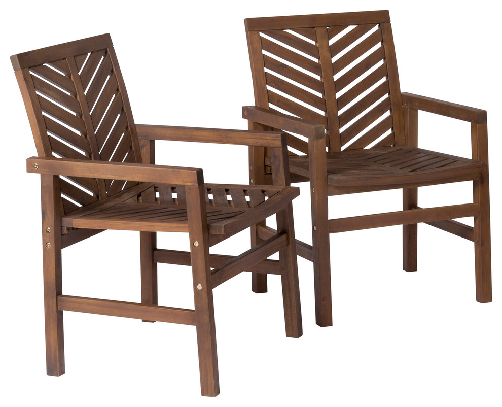 Patio Wood Chairs Farmhouse Outdoor Dining Chairs by Walker