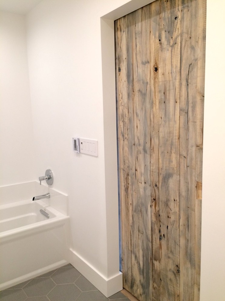 Inspiration for a rustic bathroom remodel in Portland