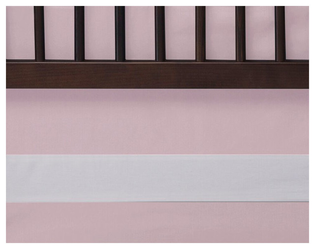 Woven Cotton Band Crib Skirt Blush