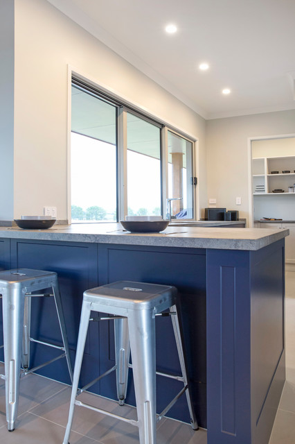 Classic Blue Shaker Style Kitchen country-kitchen
