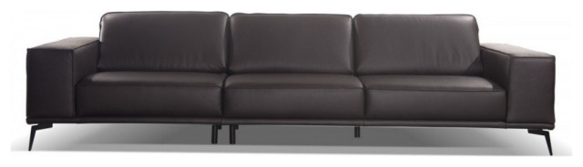 Aniella, Italian Modern Dark Brown Leather Sofa