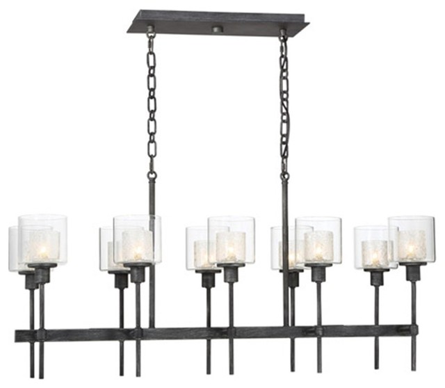 Designers Fountain Cazadero 10 Light Island, Weathered Pewter