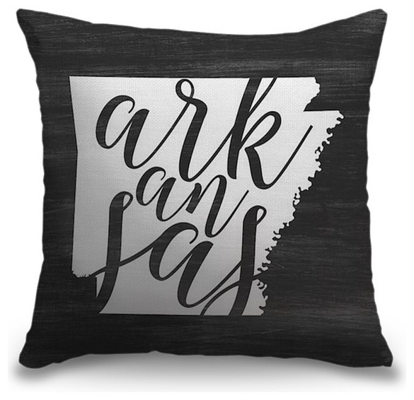 "Home State Typography - Arkansas" Pillow 16"x16"