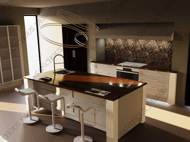 Визуализация кухни-гостиной