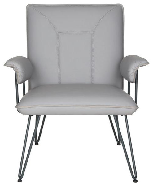 Safavieh Johannes 17.3" Mid Century Modern Leather Arm Chair