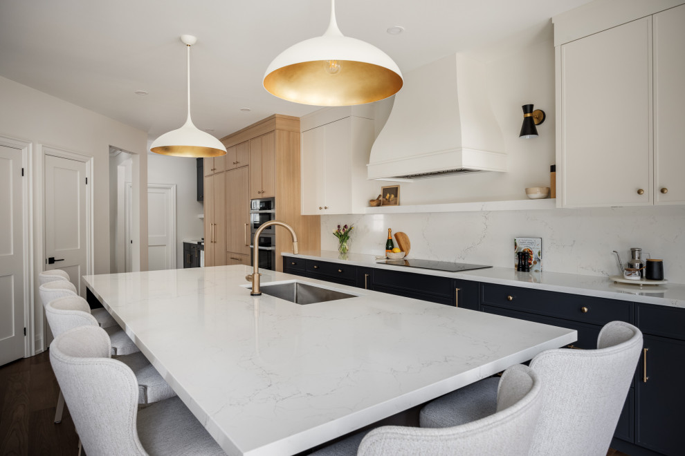 Example of a transitional kitchen design in Toronto