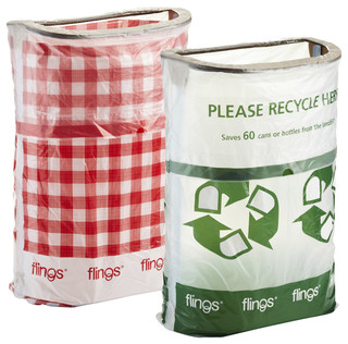 Flings Pop-Up Trash Bin, Gingham