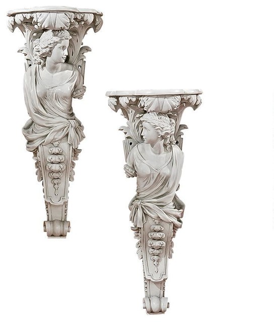 18th Century French Baroque Antique Replica Caryatid Wall Sculpture Facing Right 