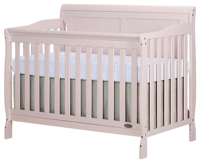 Dream On Me Ashton Full Panel Convertible 5-in-1 Crib, Blush Pink