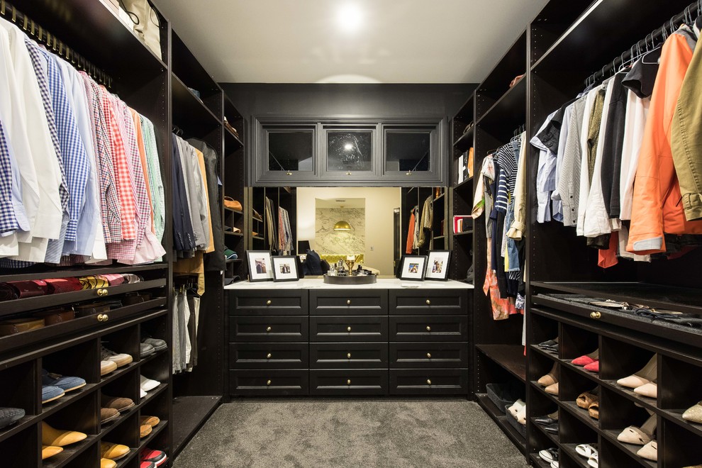 This is an example of a transitional storage and wardrobe in Brisbane.