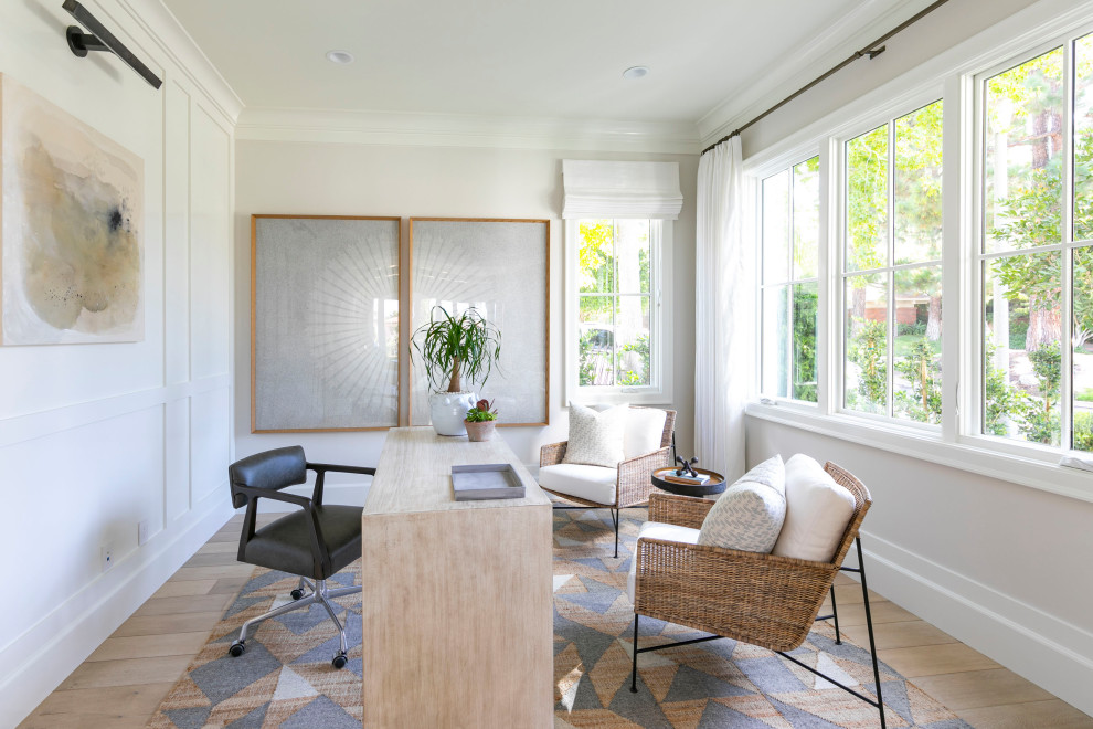 Beach style home office photo in Orange County
