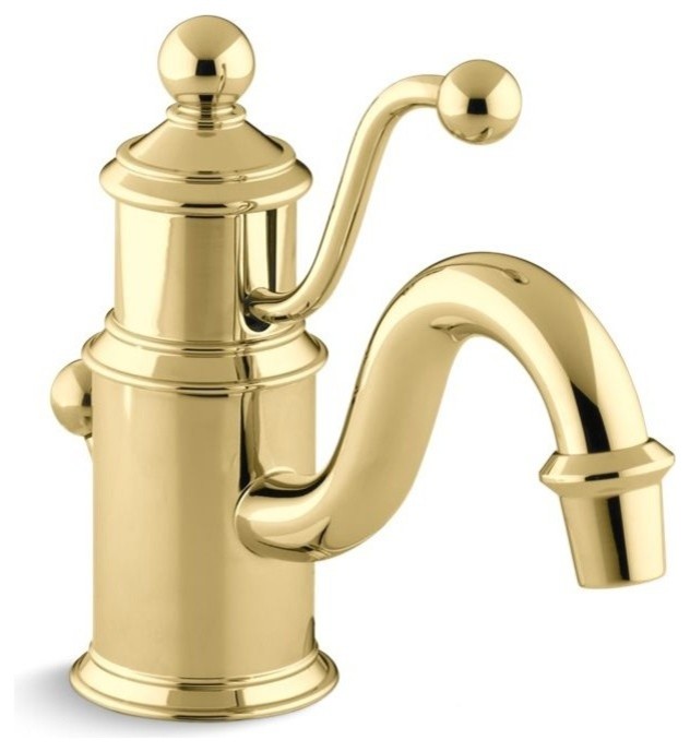 Kohler Antique Single-Handle Bathroom Sink Faucet, Vibrant Polished Brass