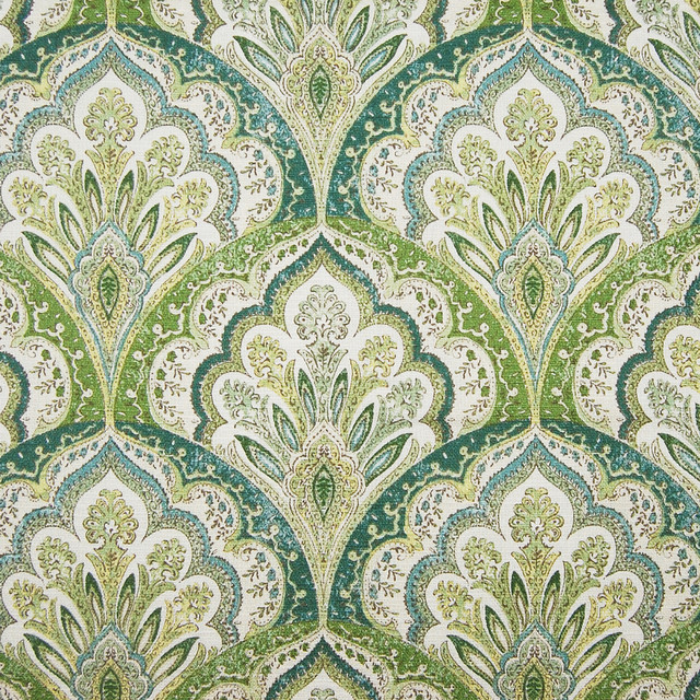 Shop Houzz KOVI Fabrics Forest Green Teal Medallion Cotton Print