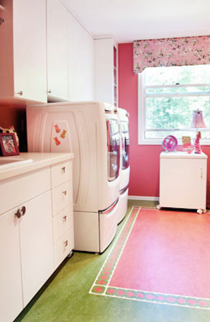 Design ideas for an eclectic laundry room in Portland.