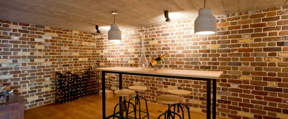This is an example of a contemporary wine cellar in Sydney.