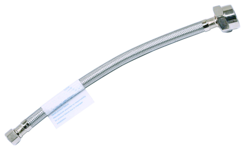 3/8"x12" Stainless Steel Toilet Supply Line With Brass Ballcock Nut