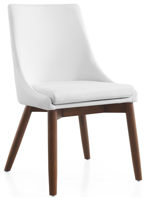 Casabianca Home Creek White Eco Leather, White Leather Side Chair