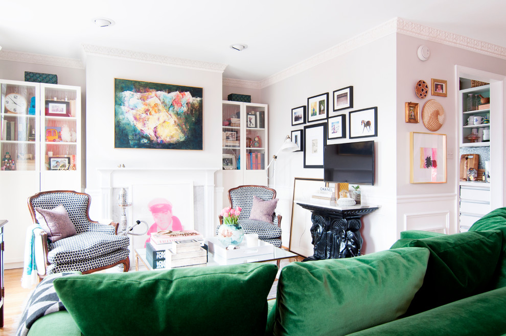 Living room - transitional living room idea in Boston