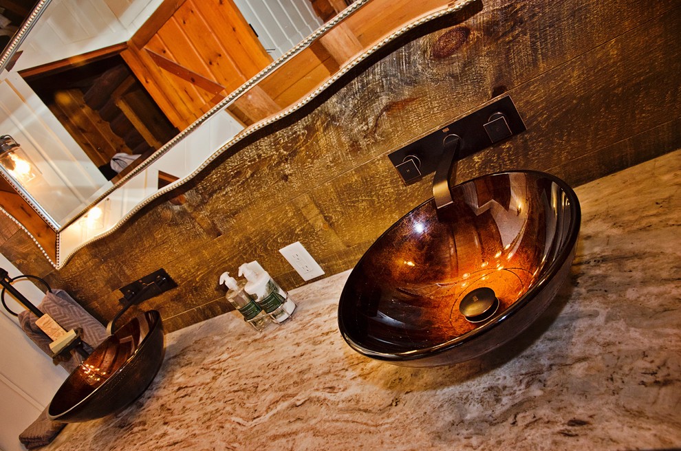 Pine Custom Rustic Home Bathroom Vessel Sinks Rustic Bathroom