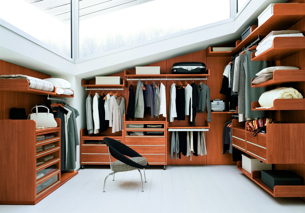 Inspiration for a contemporary storage and wardrobe in Boston.
