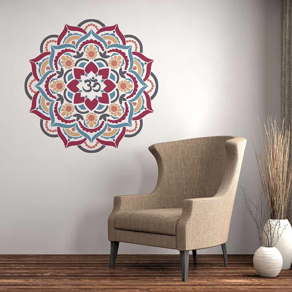 Mandala Stencil OM, Reusable Stencils For Walls, Stencils For Home ...