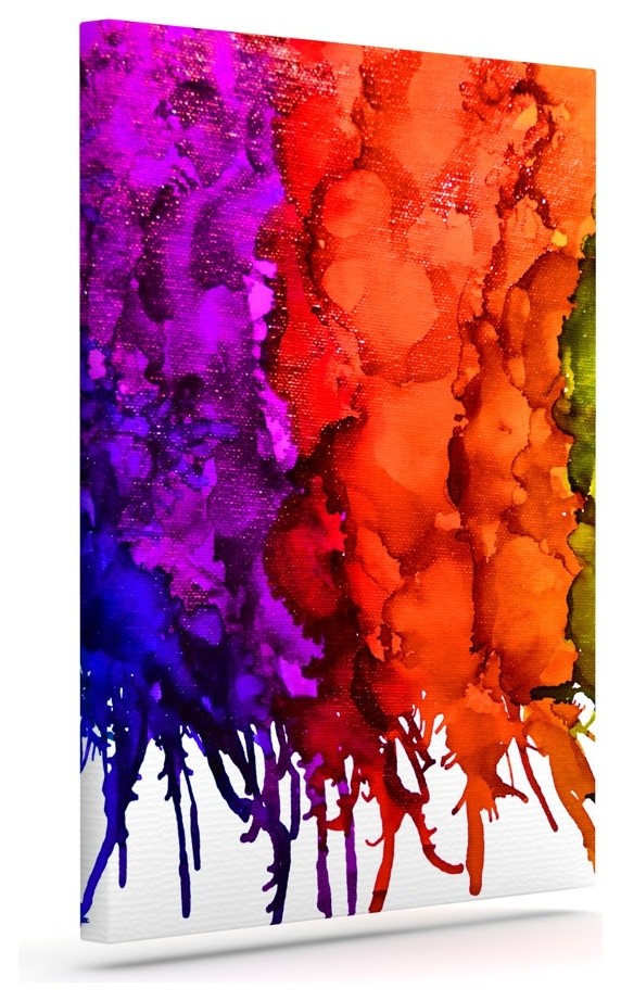 Claire Day "Rainbow Splatter" Wrapped Art Canvas, 20"x16"