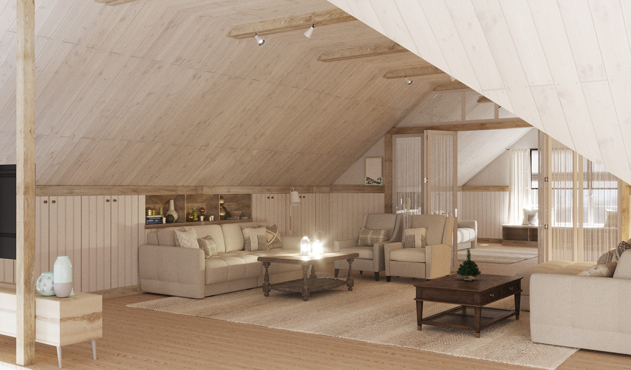 Загородный дом с мансардой