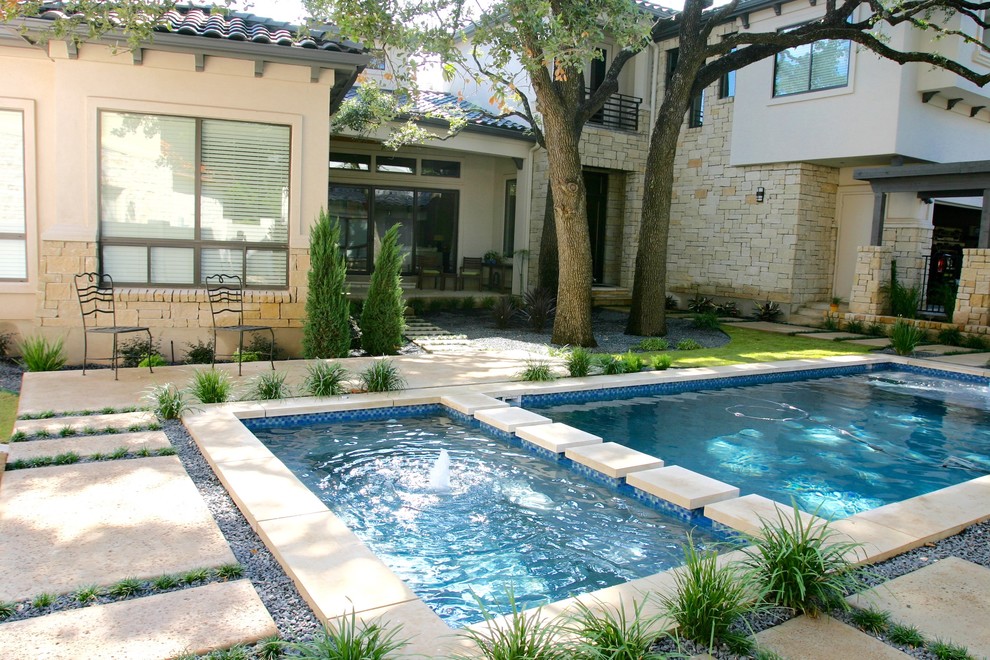 Transitional exterior home photo in Austin