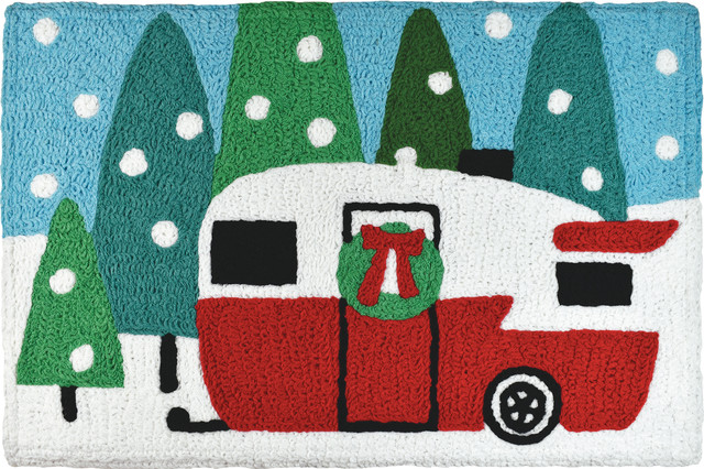 Holiday Camping Winter Decor Indoor Outdoor Accent Doormat