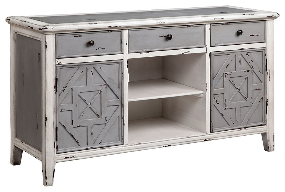 Stein World Gianote Media Console in Gray and White Finish 13699