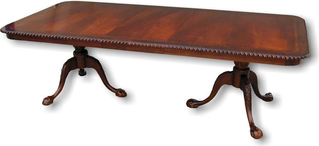 In Stock Dining Table Carved Rope Edge Ball And Claw Feet Mahogany Flame Traditional Dining Tables By Euroluxhome Houzz