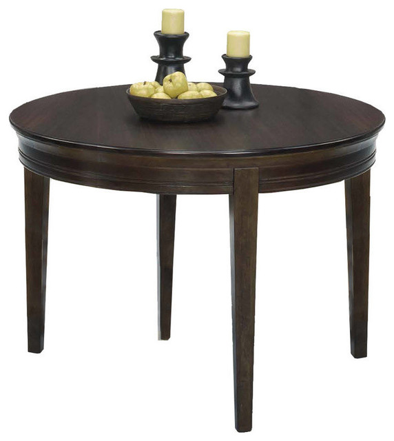 Warm Espresso Round Dining Table, Houzz Round Dining Table And Chairs